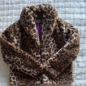 Wild Fable Leopard Print Faux Fur Jacket